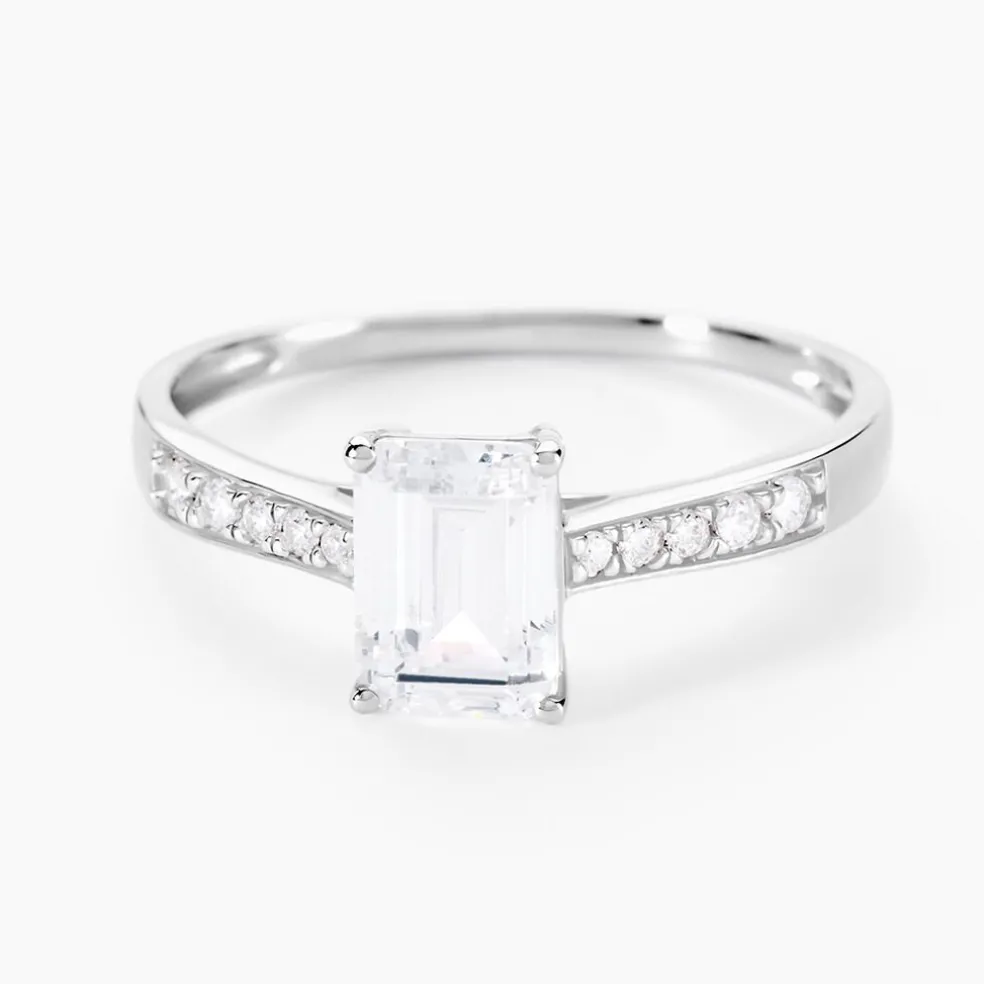 Bague Or Blanc Gesacus Oxyde De Zirconium