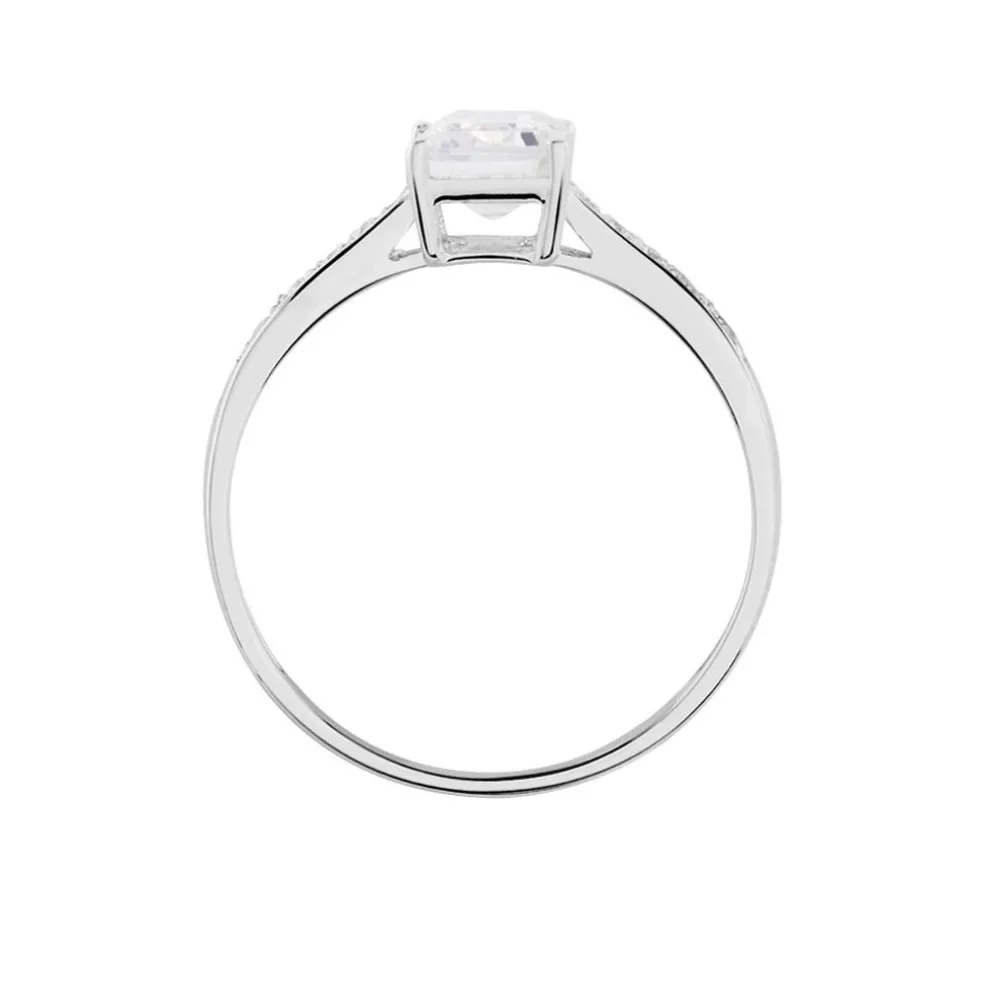 Bague Or Blanc Gesacus Oxyde De Zirconium
