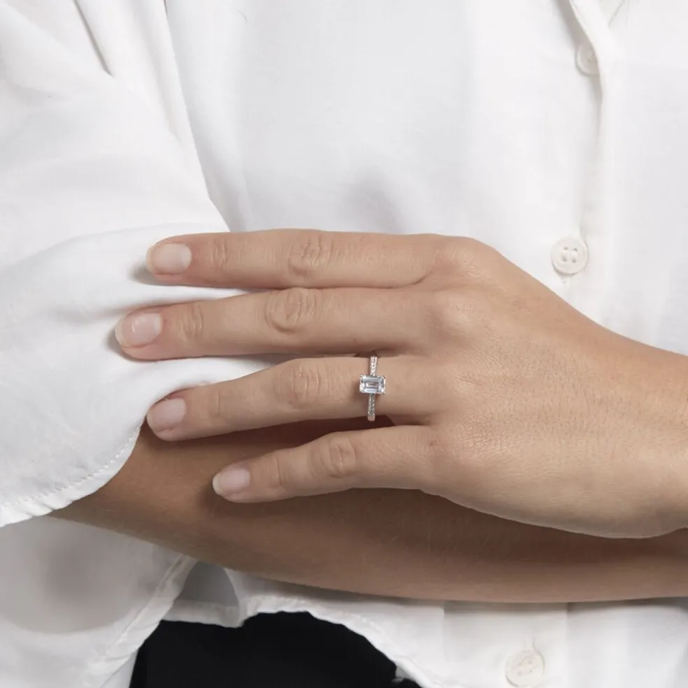 Bague Or Blanc Gesacus Oxyde De Zirconium