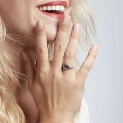 Bague Or Blanc Jaire Saphir