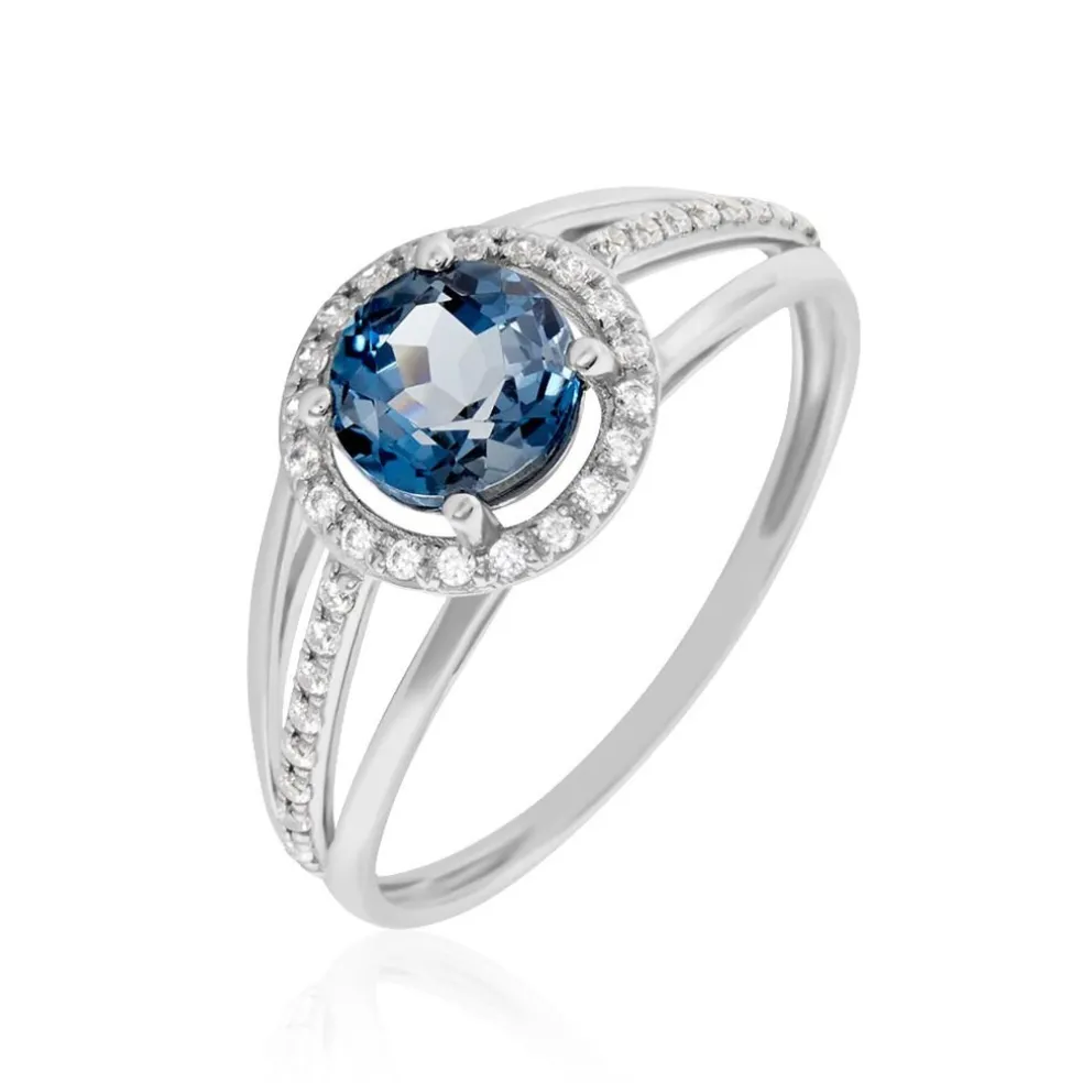 Bague Or Blanc Maeva Topaze Oxydes De Zirconium