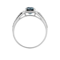 Bague Or Blanc Maeva Topaze Oxydes De Zirconium