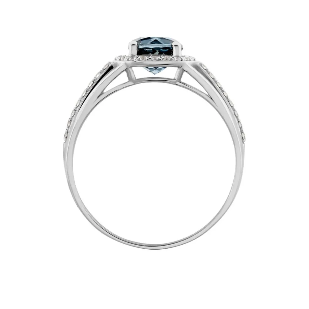 Bague Or Blanc Maeva Topaze Oxydes De Zirconium