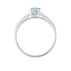 Bague Or Blanc Manon Topaze Oxydes De Zirconium