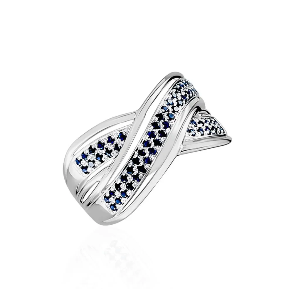 Bague Or Blanc Mauraine Saphirs