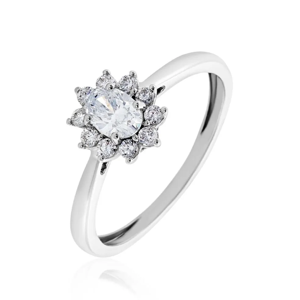 Bague Or Blanc Mysie Diamants Synthétiques