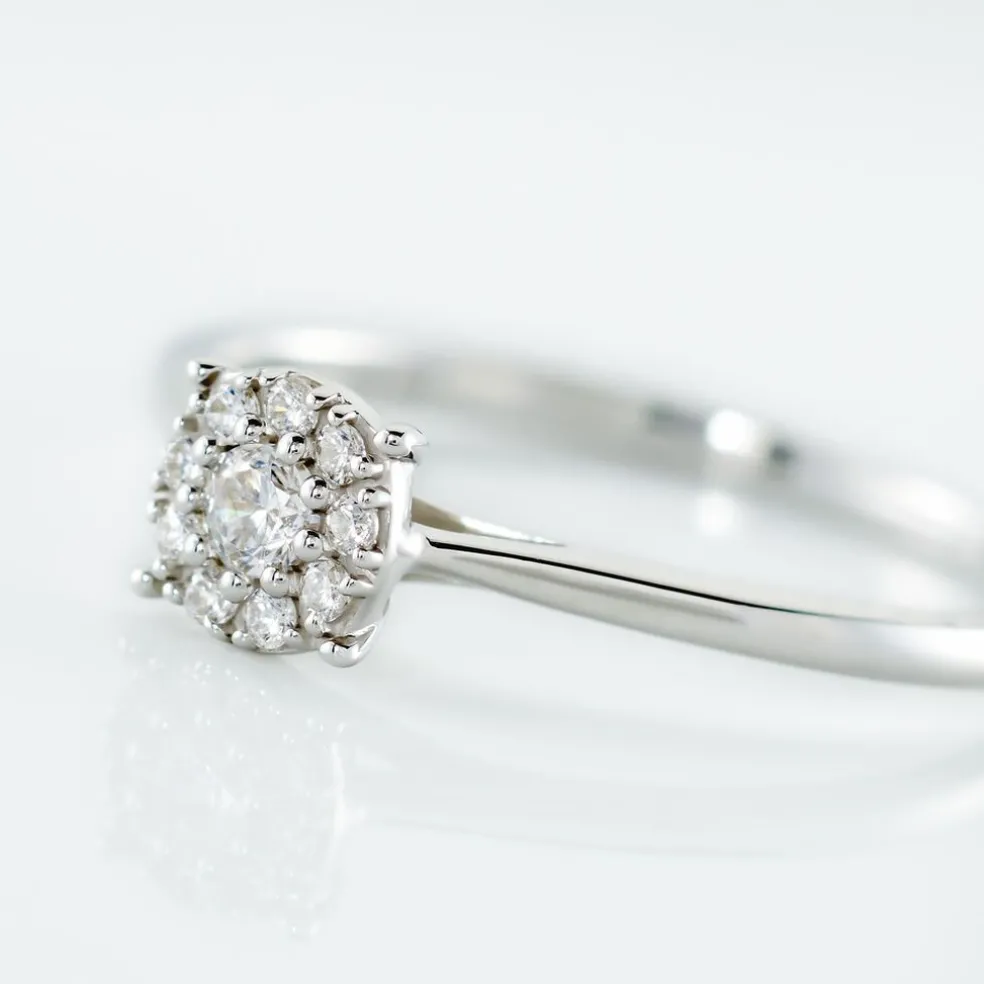 Bague Or Blanc Nori Oxyde De Zirconium