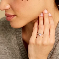 Bague Or Blanc Nori Oxyde De Zirconium