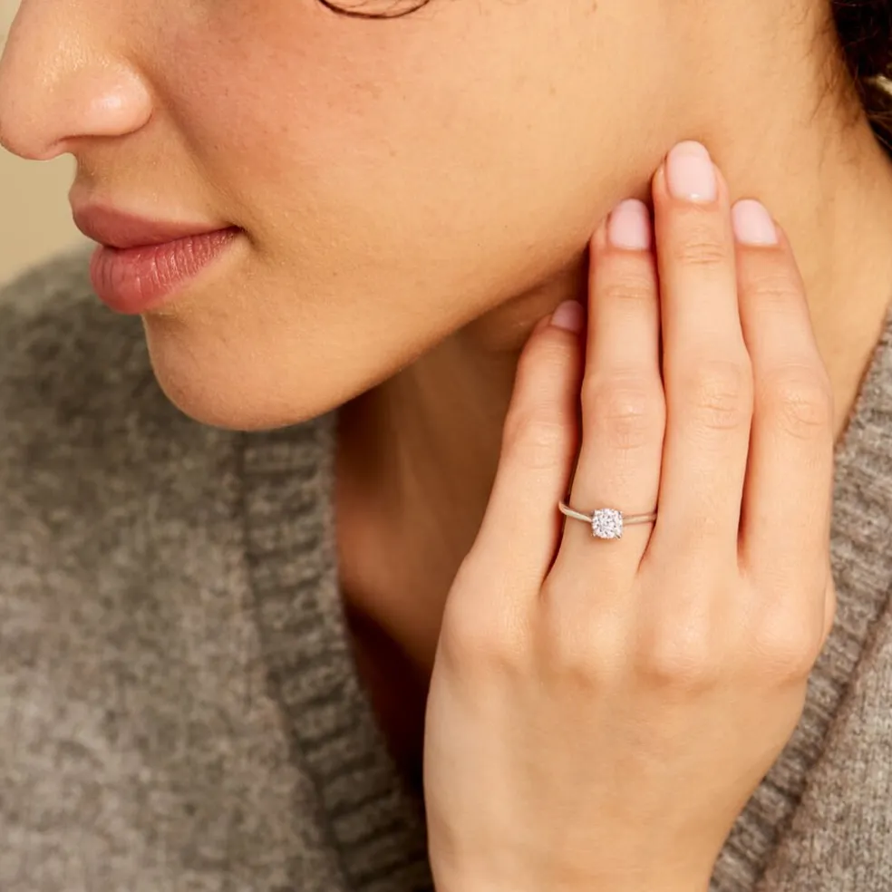 Bague Or Blanc Nori Oxyde De Zirconium