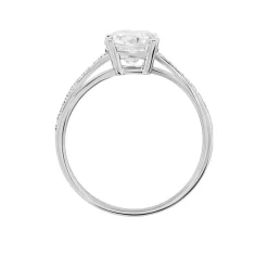 Bague Or Blanc Ofelie Solitaire Oxyde