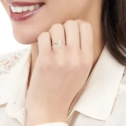 Bague Or Blanc Oxyde De Zirconium