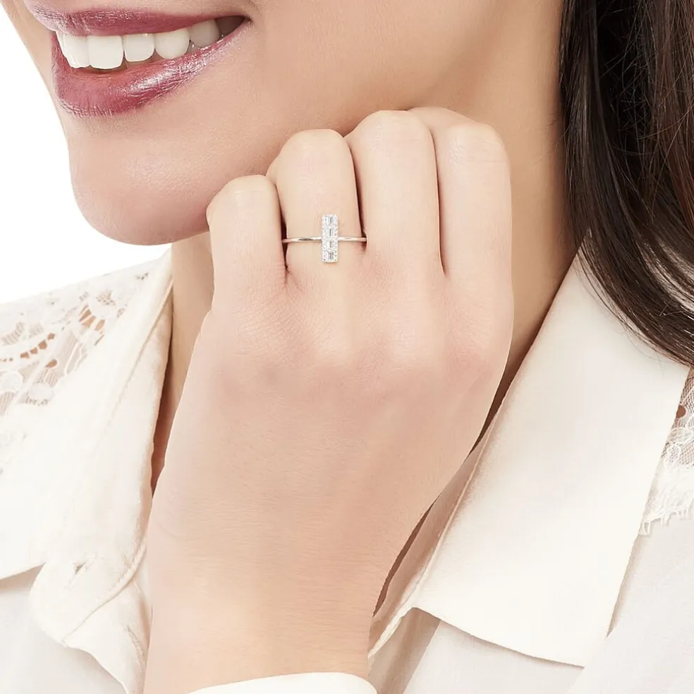 Bague Or Blanc Oxyde De Zirconium