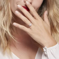 Bague Or Blanc  Shirlene Diamant Synthetique