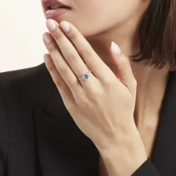 Bague Or Blanc Terese Topaze Oxydes De Zirconium