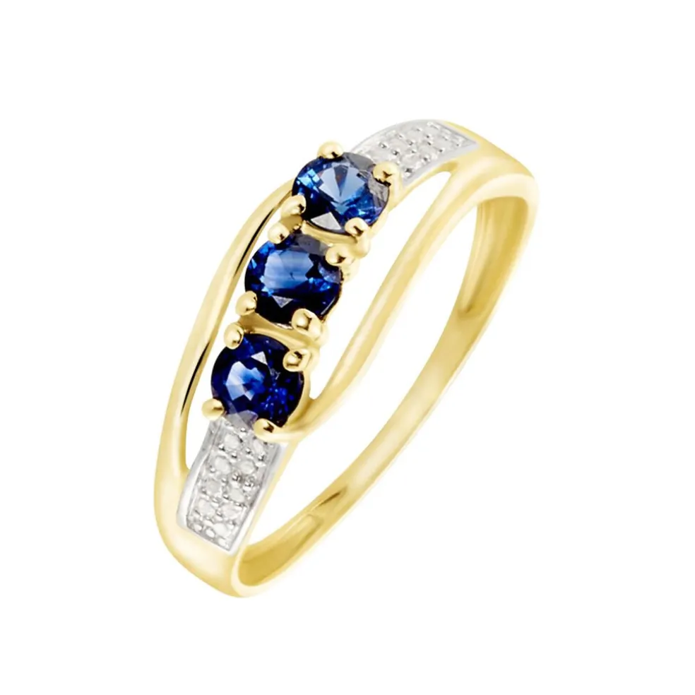 Bague Or Jaune Abelard Saphirs Diamants