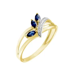 Bague Or Jaune Carl Saphirs Diamants
