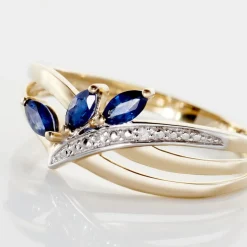 Bague Or Jaune Carl Saphirs Diamants