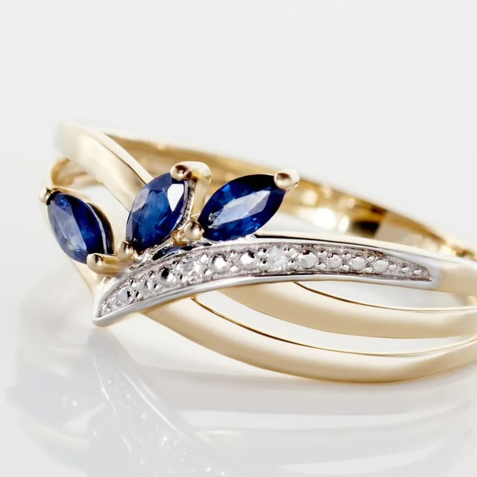 Bague Or Jaune Carl Saphirs Diamants