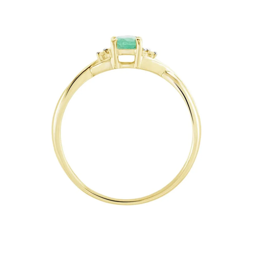 Bague Or Jaune Cassie Emeraude Diamants