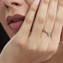 Bague Or Jaune Cassie Emeraude Diamants