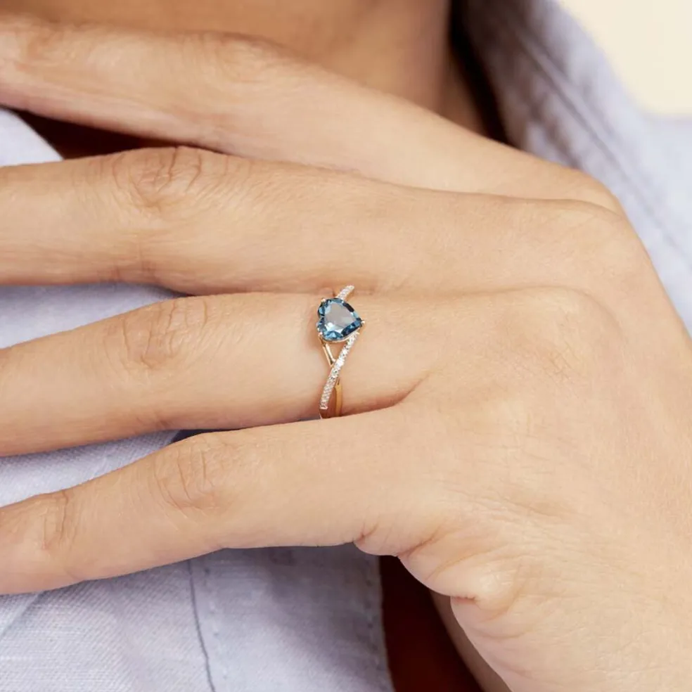 Bague Or Jaune Clothilde Topaze Oxydes De Zirconium