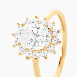 Bague Or Jaune Emilius  Oxyde De Zirconium