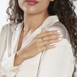 Bague Or Jaune Goulwen Saphir Ovale Et Diamants