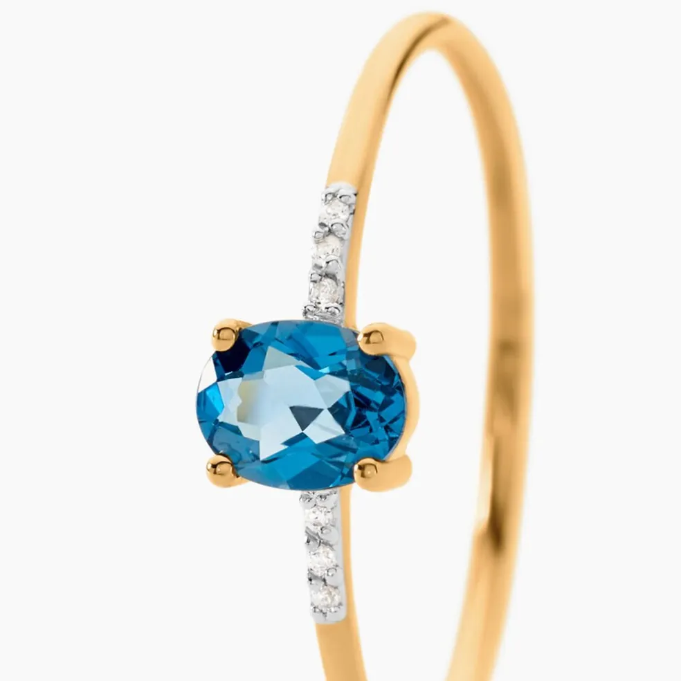 Bague Or Jaune Jehane Topaze Oxydes De Zirconium