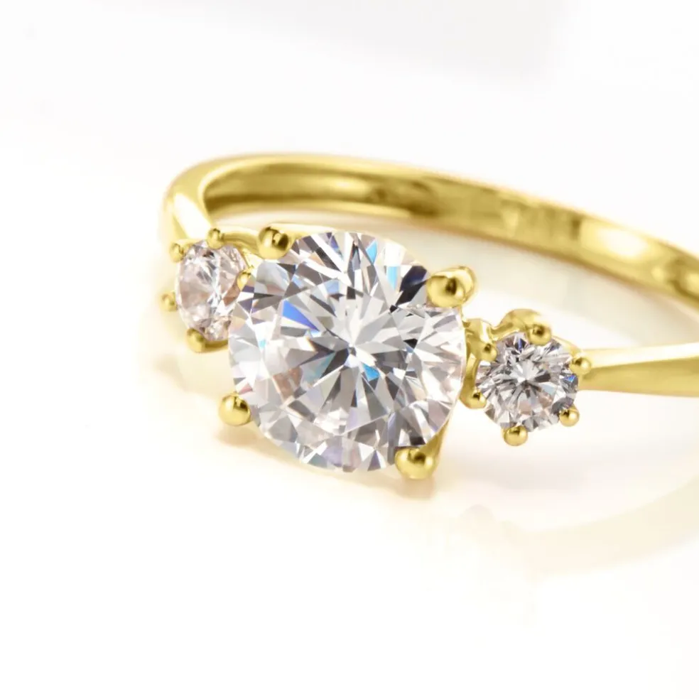 Bague Or Jaune Kesari Oxyde De Zirconium