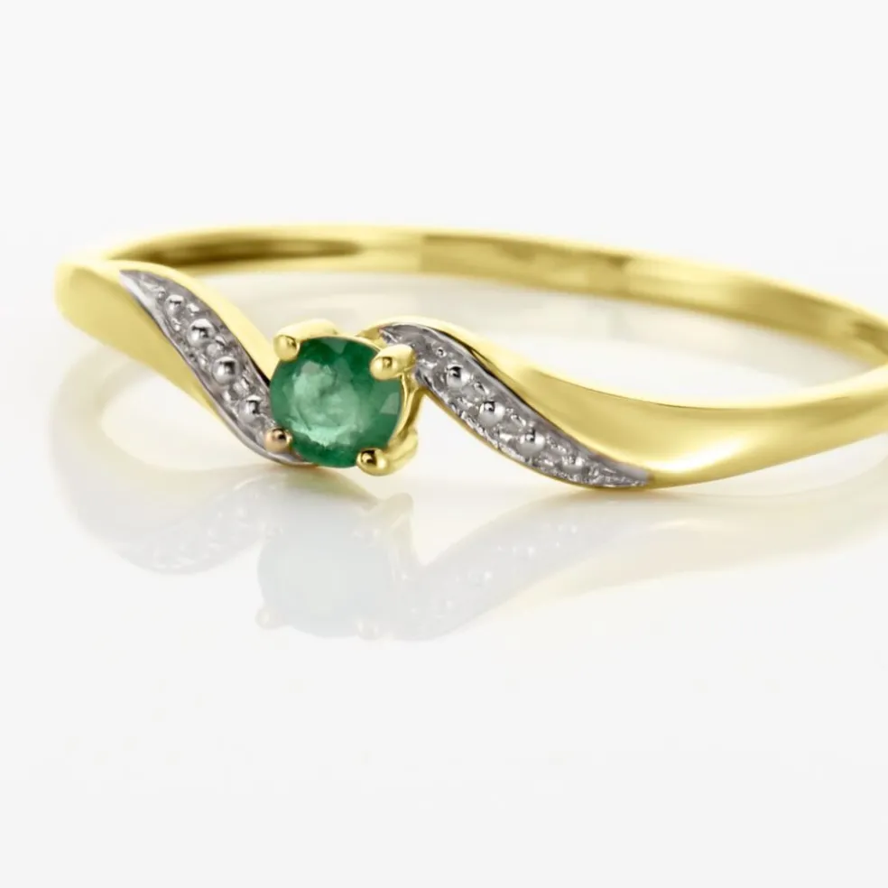 Bague Or Jaune Levenez Emeraude