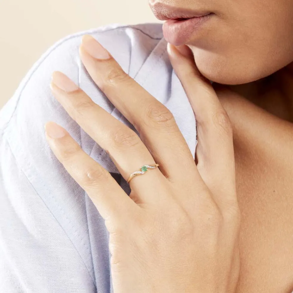 Bague Or Jaune Levenez Emeraude