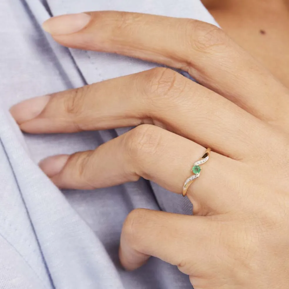 Bague Or Jaune Levenez Emeraude