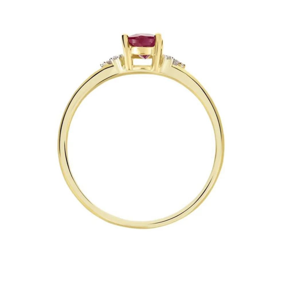 Bague Or Jaune Marie Rubis Diamants