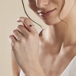 Bague Or Jaune Marie Rubis Diamants