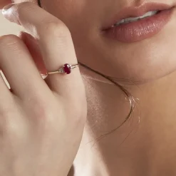 Bague Or Jaune Marie Rubis Diamants