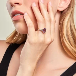 Bague Or Jaune Marie-camille Améthyste Oxydes De Zirconium