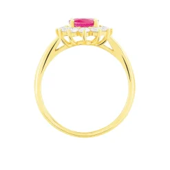 Bague Or Jaune Rubis Diamants