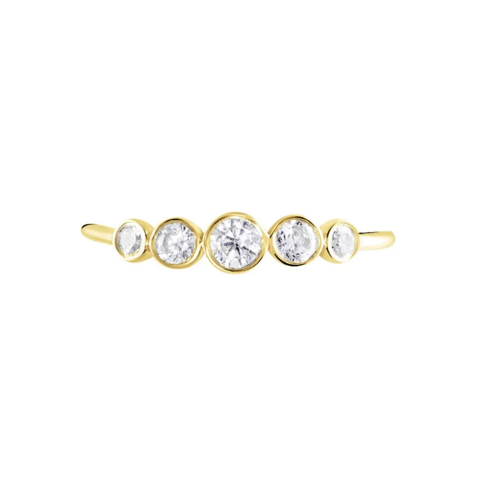 Bague Or Jaune Sabinus Oxydes De Zirconium