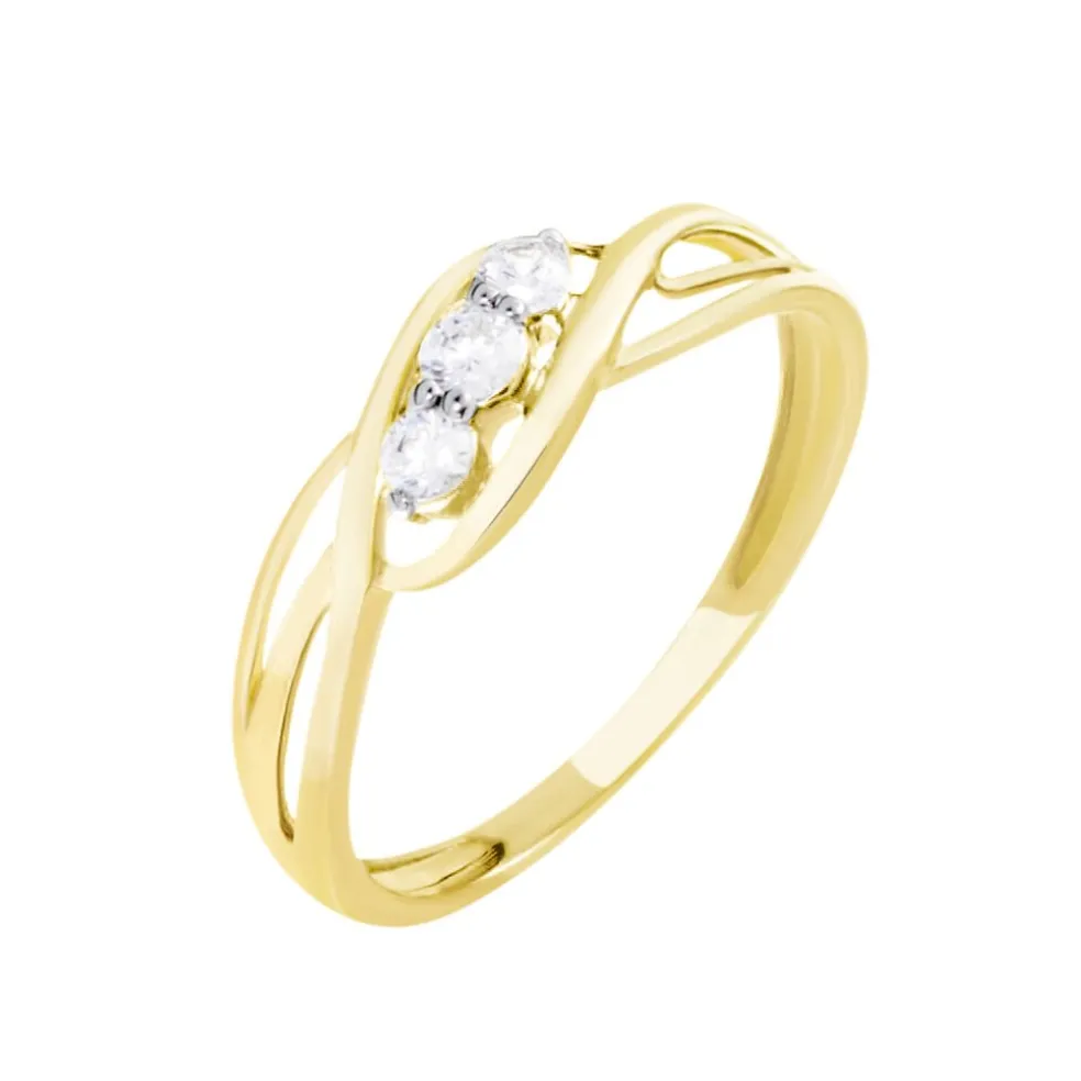Bague Or Jaune Shaleana Oxydes De Zirconium