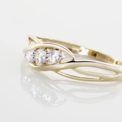 Bague Or Jaune Shaleana Oxydes De Zirconium