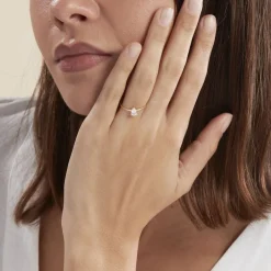 Bague Or Jaune Solitaire Harrietta Oxyde De Zirconium
