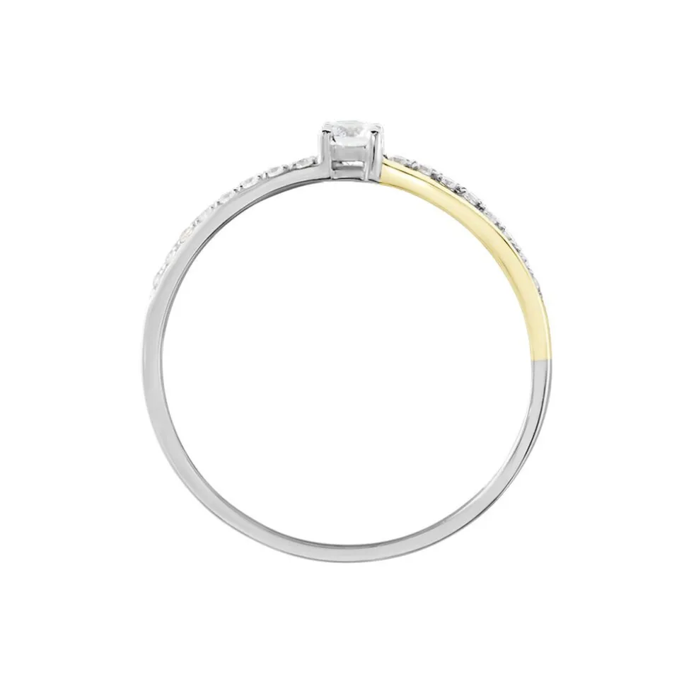 Bague Or Tricolore Peregrine Oxyde De Zirconium