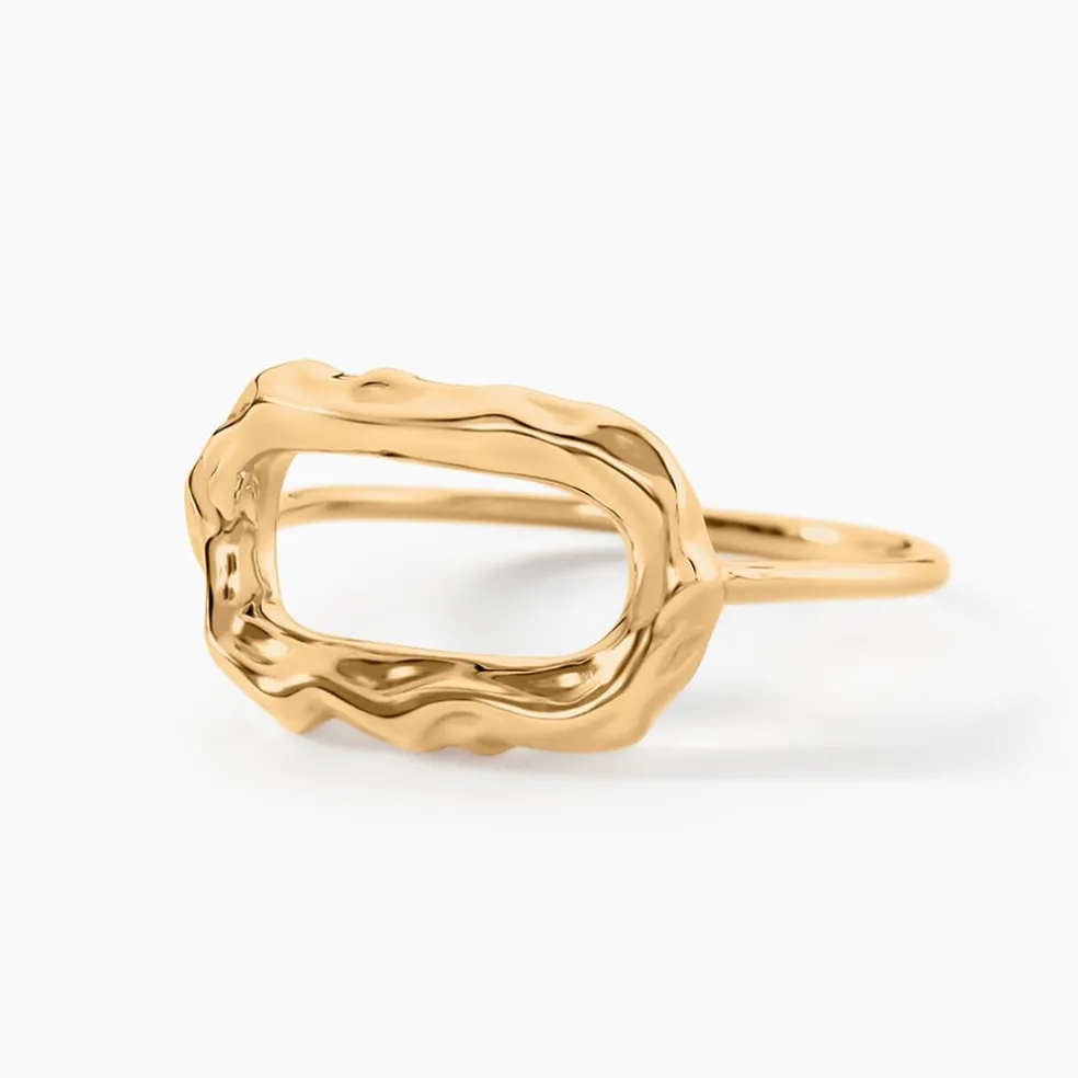 Bague Oree Plaque Or Jaune