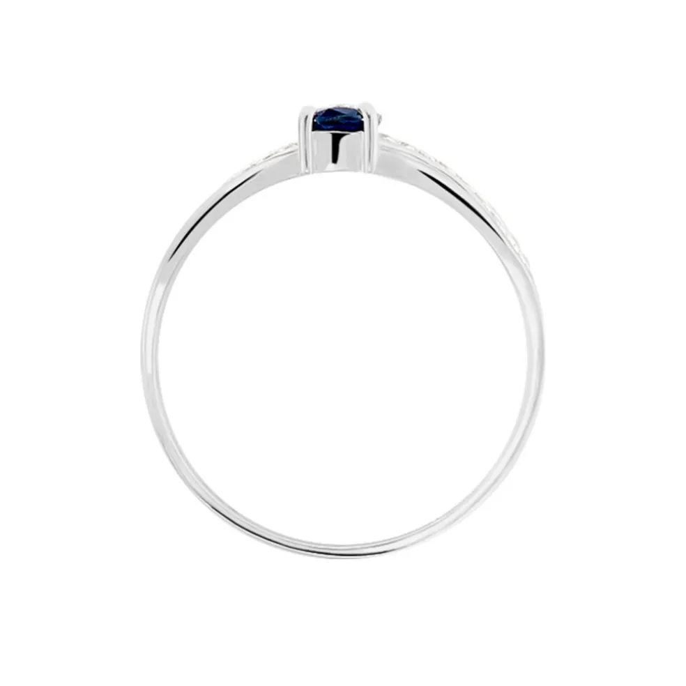 Bague Pasqualina Or Blanc Saphir Et Diamant