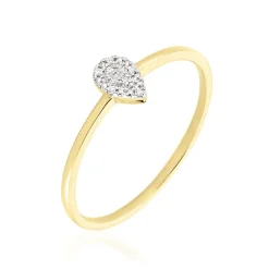 Bague Pear C Or Jaune Diamant