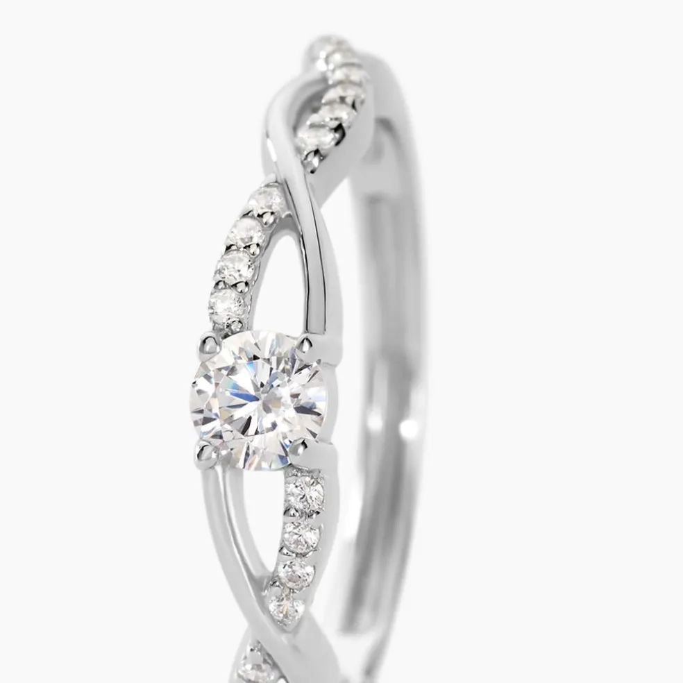 Bague Phoebus Argent Blanc Oxyde De Zirconium