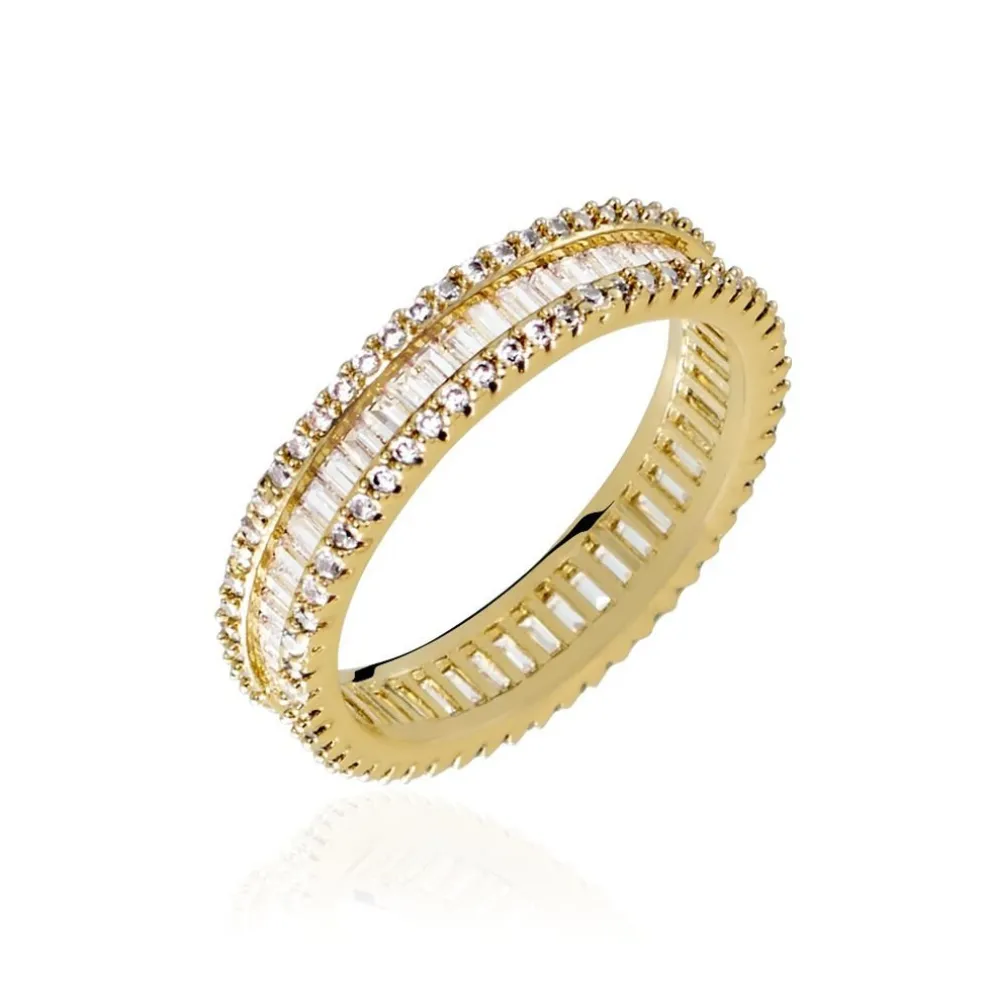 Bague Plaqué Or Gallez Oxydes De Zirconium