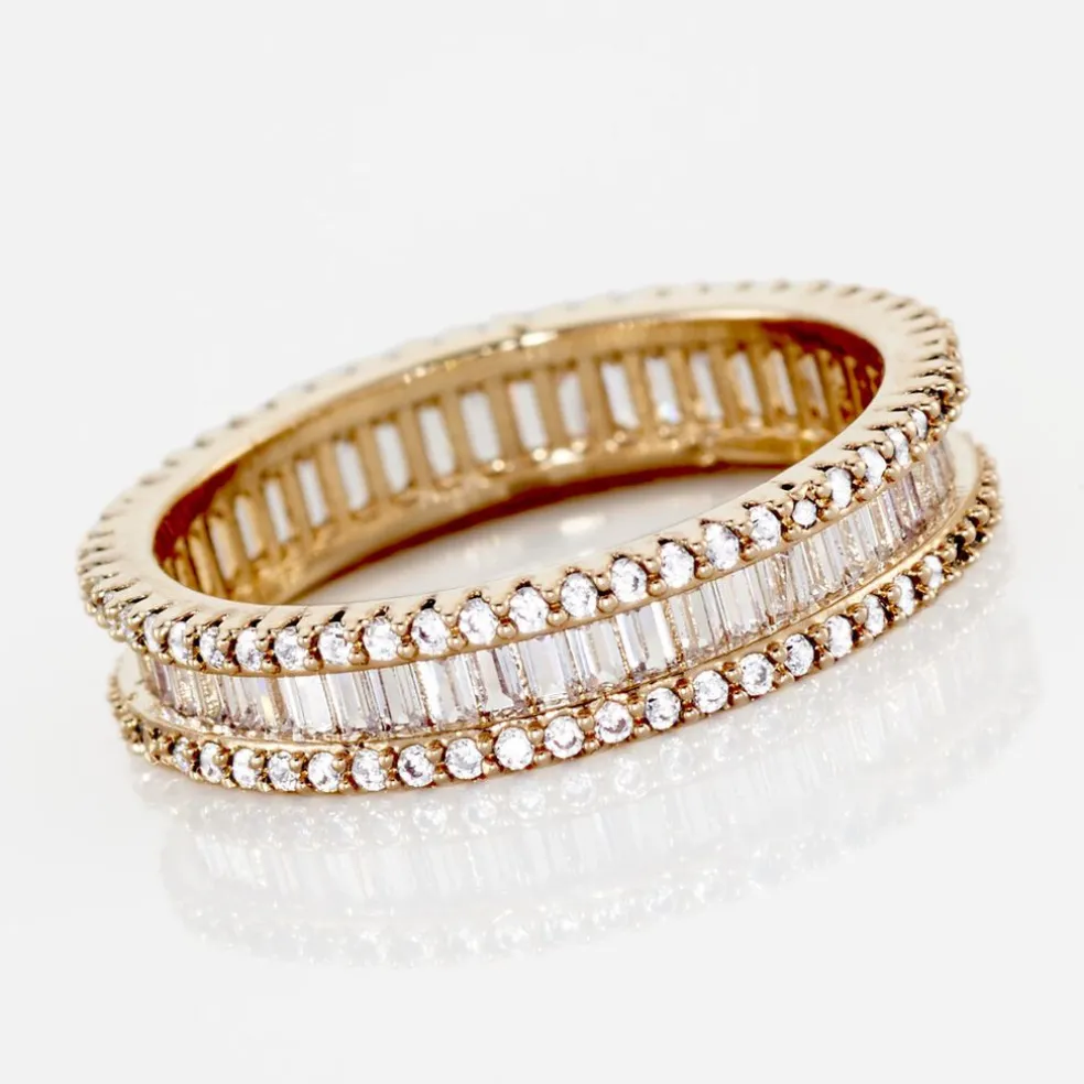 Bague Plaqué Or Gallez Oxydes De Zirconium