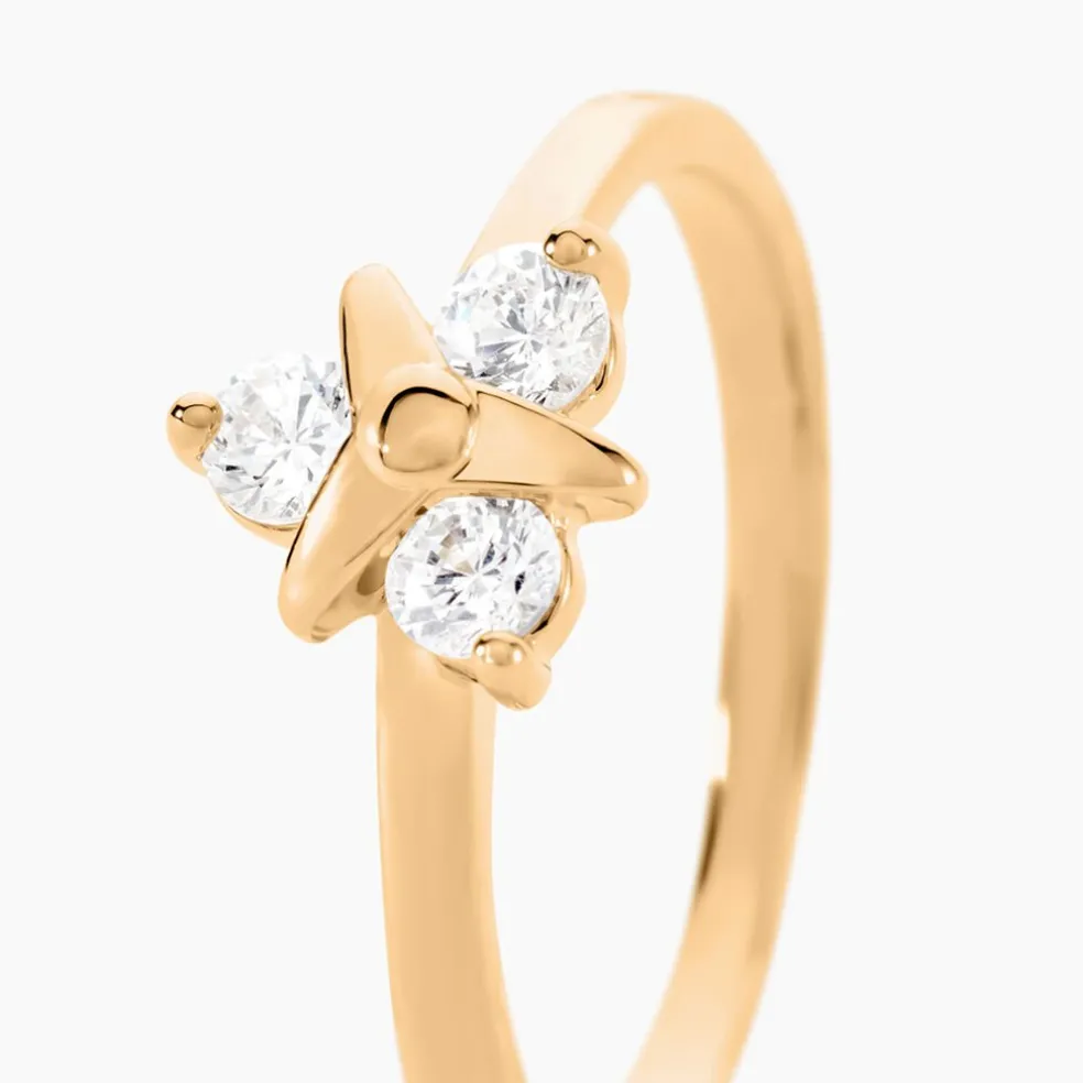 Bague Plaqué Or Jacinth Oxyde De Zirconium