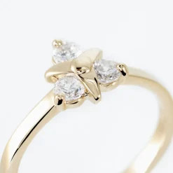 Bague Plaqué Or Jacinth Oxyde De Zirconium